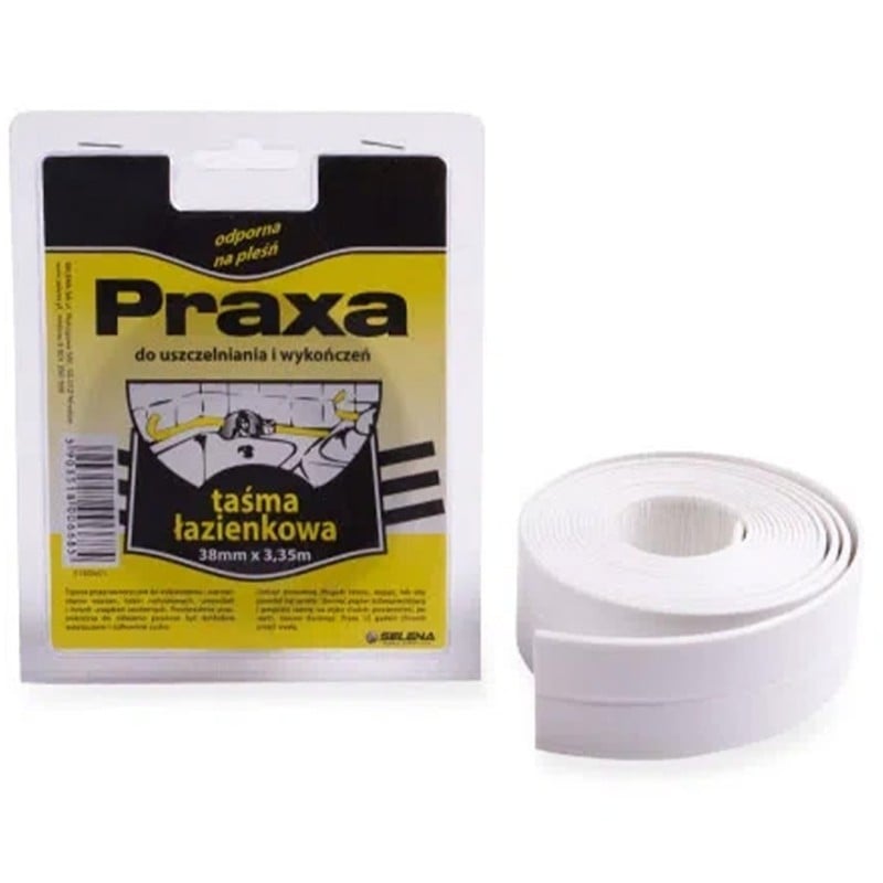 Silikonowa taśma uszczelniająca łazienkowa PRAXA 10003454 22mmx3,35 m biała
