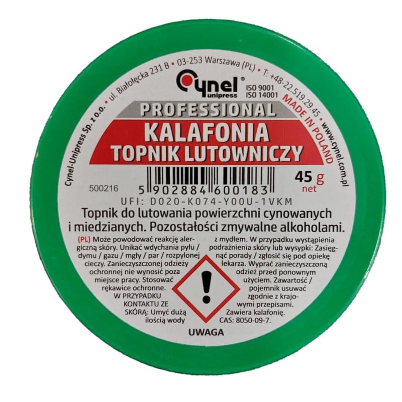 Kalafonia CYNEL 45g | Topnik lutowniczy bursztynowy do elektroniki