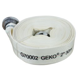 Wąż strażacki parciany GEKO G70002 2" 30 m ze złączkami (2/5) 8 bar biały