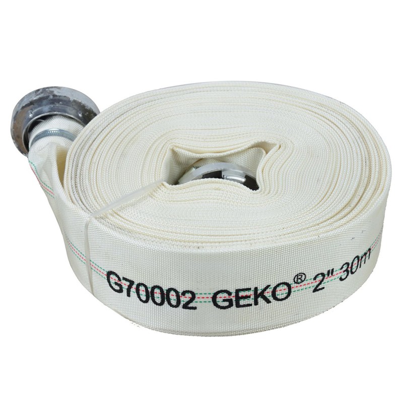 Wąż strażacki parciany GEKO G70002 2" 30 m ze złączkami (2/5) 8 bar biały