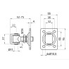 Zawias regulowany do bramy M-16mm podstawa 75x55mm