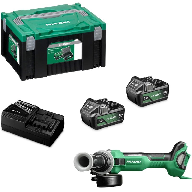 Akumulatorowa szlifierka kątowa HiKOKI G1813DA WQZ 18V 2x5Ah 125mm walizka