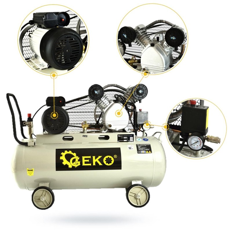 Kompresor olejowy GEKO G80309 100L 3KM 420 l/min 9 Bar 230V BIG V