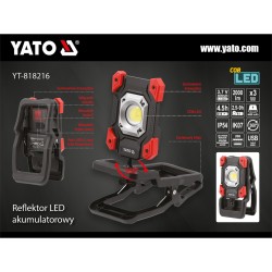 Reflektor przenośny YATO YT-818216 20W 2000LM 1LED 6000-7000K z zaciskiem