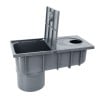 Osadnik rynny rewizja czyszczak AQUER Ø50/110mm dolny z koszykiem szary