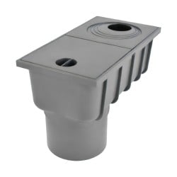 Osadnik rynny rewizja czyszczak AQUER Ø50/110mm dolny z koszykiem szary