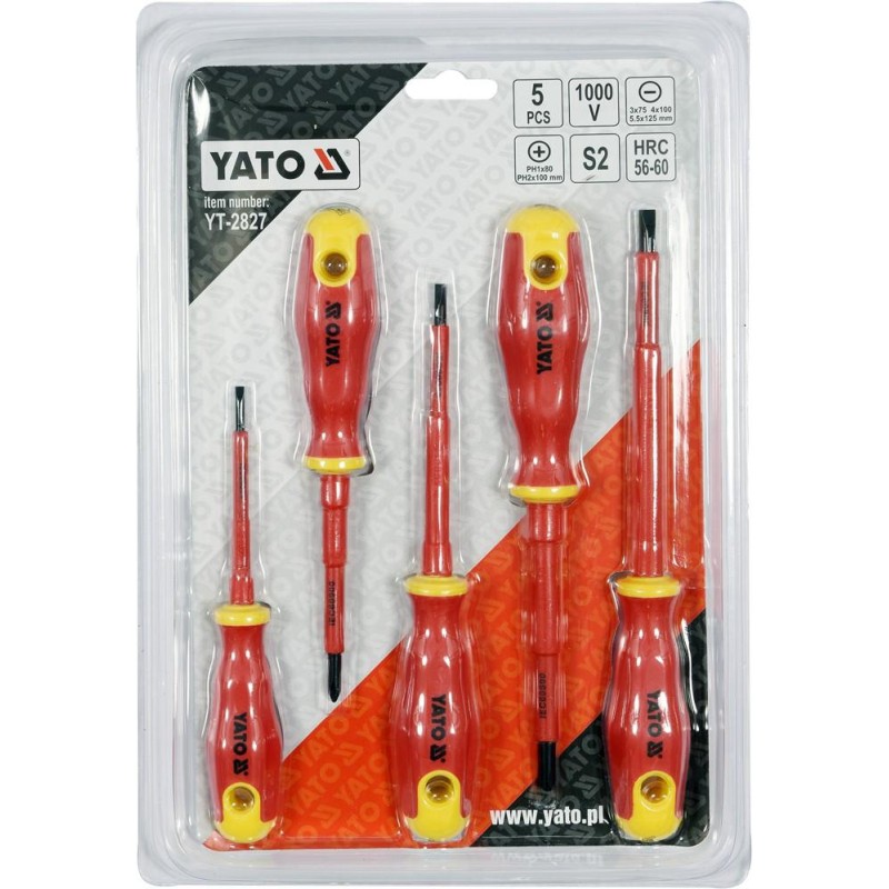 Wkrętaki YATO YT-2827 VDE 1000V 5el S2 PH + Płaskie