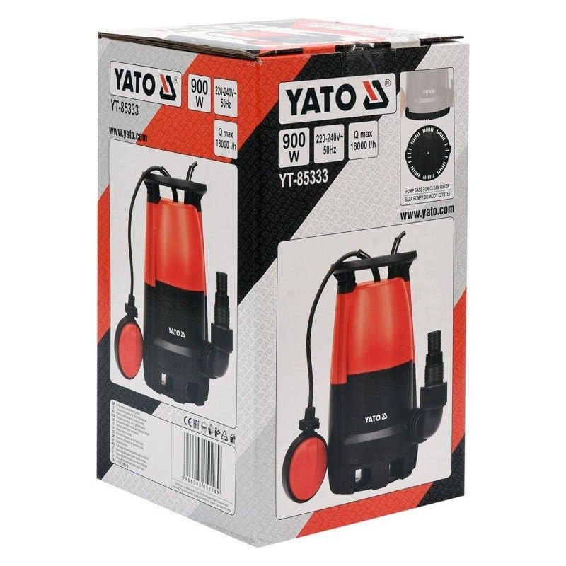 Pompa zatapialna Yato YT-85333 900W 18000 l/h 8,9 m 3w1 IPX8 pływak