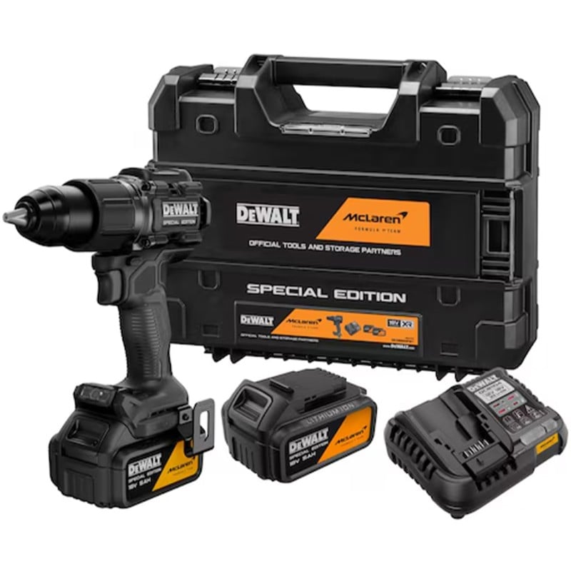 Wiertarko-wkrętarka udarowa DeWALT DCD86MP2T-QW 2x5Ah McLaren BL walizka