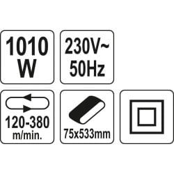 Szlifierka taśmowa Yato YT-82240 1010W 75x533 mm Regulacja 120-380 m/min