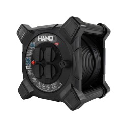 Przedłużacz bębnowy kwadratowy PLASTROL W-00866 HAND 25m IP44 4gniazda 3x2,5mm czarny