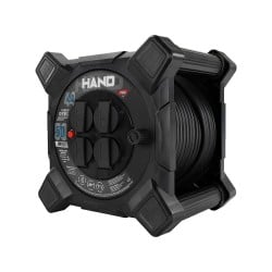 Przedłużacz bębnowy kwadratowy PLASTROL W-00864 HAND 50m IP44 4gniazda 3x1,5mm czarny