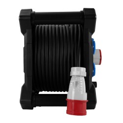 Przedłużacz bębnowy siłowy PLASTROL W-00878 HAND 20m IP44 3gniazda 5x2,5mm kwadratowy czarny