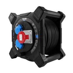 Przedłużacz bębnowy siłowy PLASTROL W-00879 HAND 25m IP44 3gniazda 5x2,5mm kwadratowy czarny
