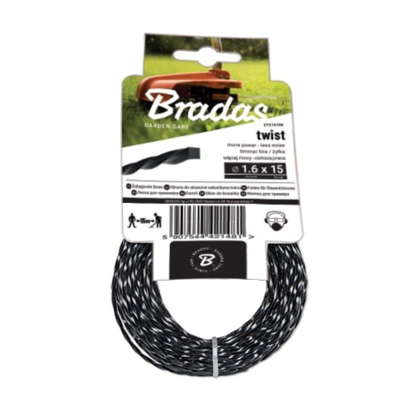 Żyłka tnąca BRADAS ZTS2015K TWIST 2,0mmx15mb skręcana wytrzymała