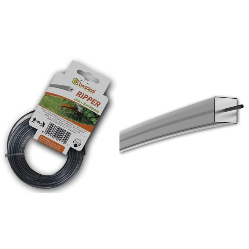 Żyłka BRADAS ZRK1615K RIPPER DUAL, kwadrat 1,6mm x 15m wzmocniona