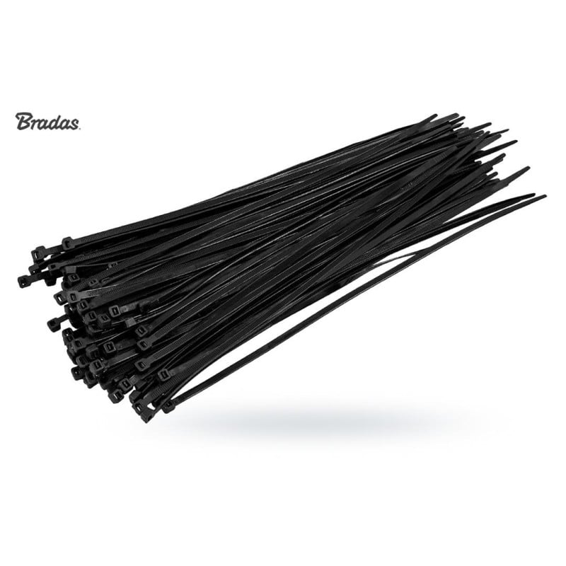 Opaski zaciskowe BRADAS TS1125080B 2,5x80 mm 100 szt trytytki UV czarne