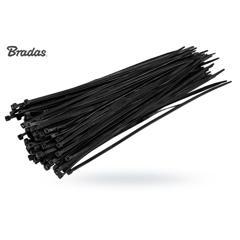 Opaski zaciskowe BRADAS TS1148200B 4,8x200 mm 100 szt trytytki UV czarne