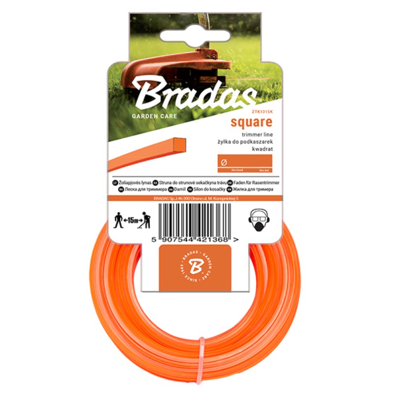 Żyłka do podkaszarki BRADAS ZTK1315K 1,3mm 15m kwadratowa