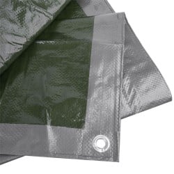 Plandeka wzmocniona Bradas PL1206/10 6x10m 120g UV SUPER MOCNA srebrna