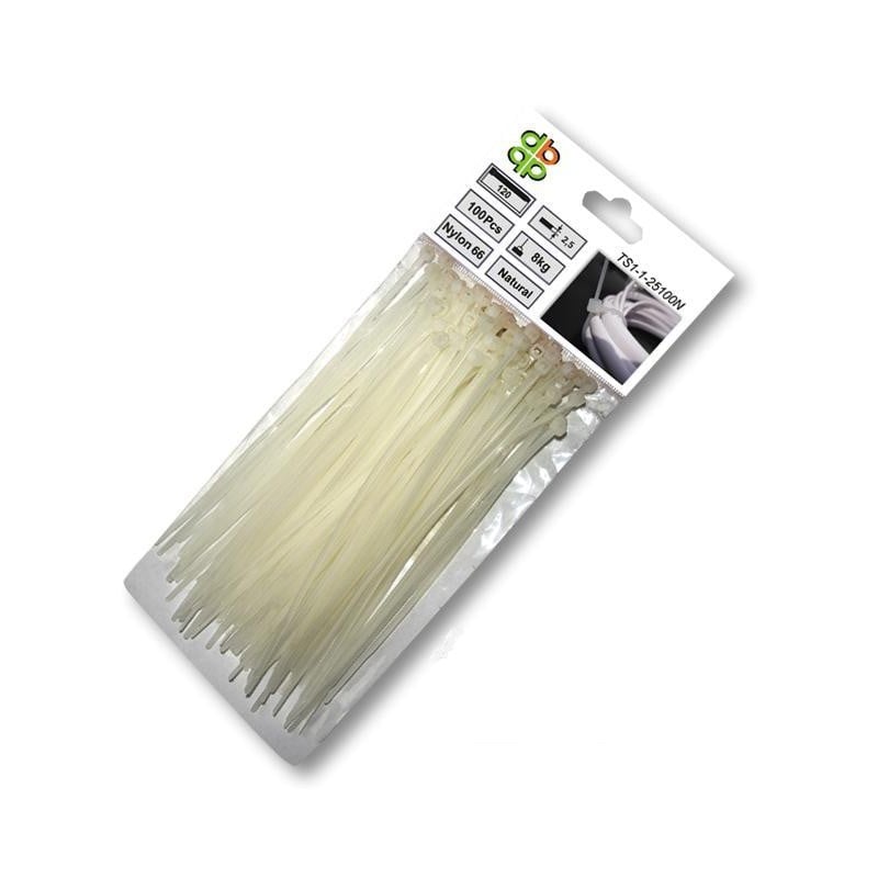 Opaski zaciskowe BRADAS TS1136200N 3,6x200 mm 100 szt trytytki UV białe