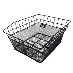 Kosz rowerowy tylny JET A854 siatka+drut 39x31x17cm przykręcany metalowy czarny