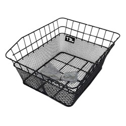 Kosz rowerowy tylny JET A854 siatka+drut 39x31x17cm przykręcany metalowy czarny