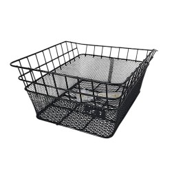 Kosz rowerowy tylny JET A854 siatka+drut 39x31x17cm przykręcany metalowy czarny