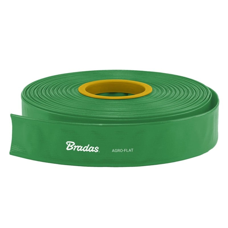 Wąż płaski Bradas WAF3B112050 AGROFLAT 1,5’’ PVC 50m 3bary zielony rolka