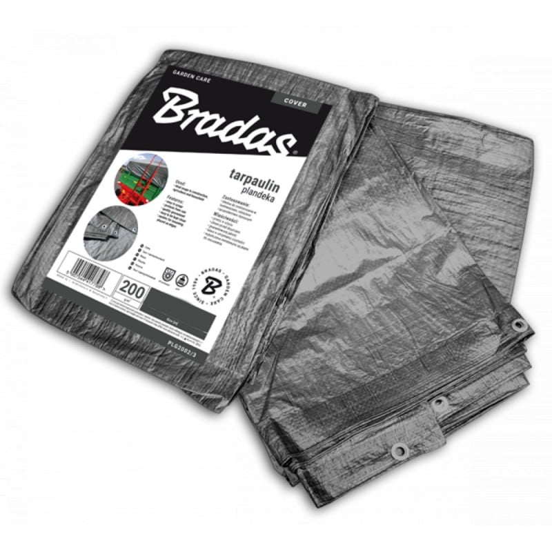 Plandeka wzmocniona Bradas PLG2003/4 3x4m 200g UV szara