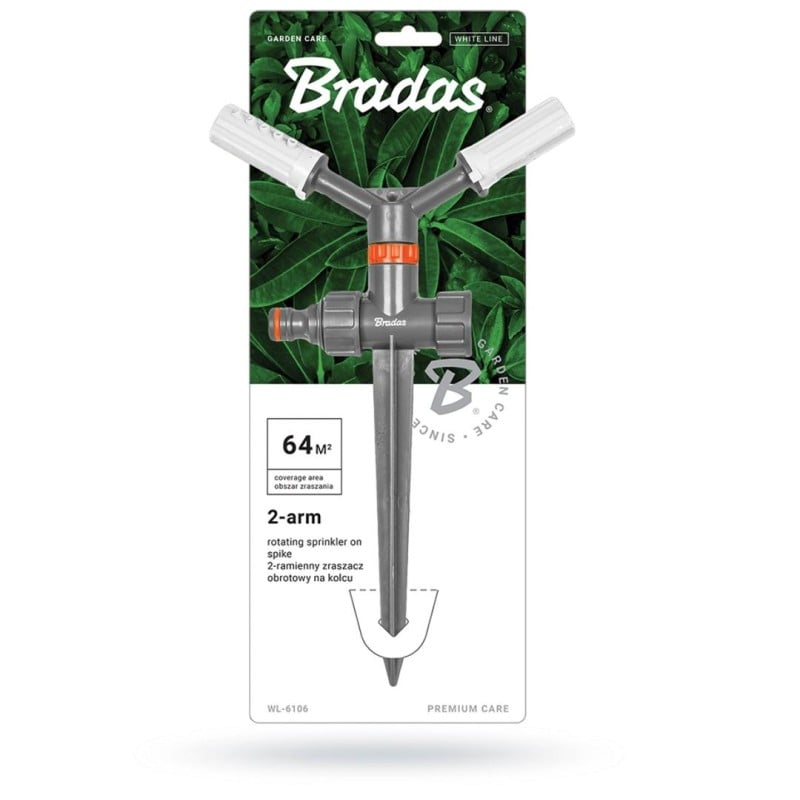 2-ramienny zraszacz obrotowy na kolcu BRADAS WL-6106 WHITE LINE