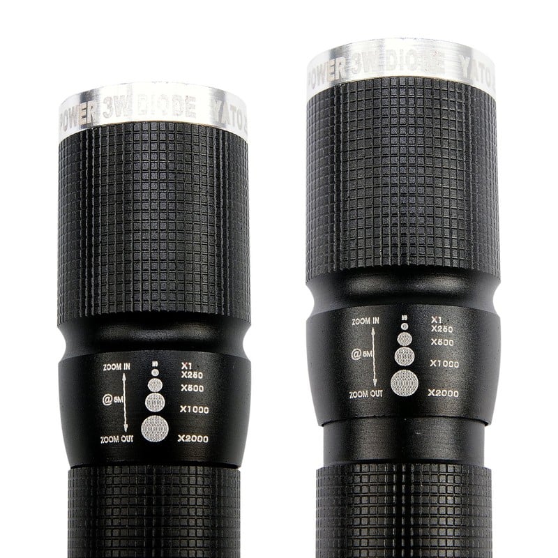 Latarka LED Yato 3W 100lm IP64 Zoom 200m AA aluminiowa