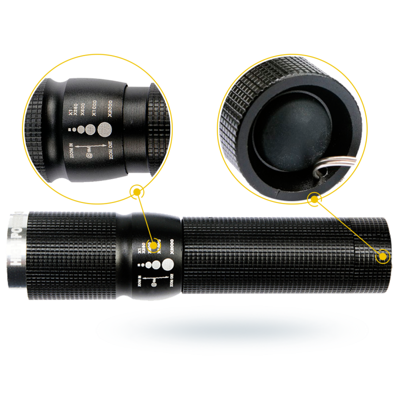 Latarka LED Yato 3W 100lm IP64 Zoom 200m AA aluminiowa
