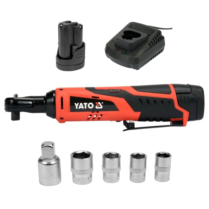 Zakrętarka grzechotka udarowa YATO YT-82902 Li-Ion 12V 3/8’’ 45Nm 1x2Ah nasadki