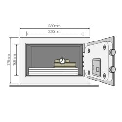Sejf Yale YSV/170/DB2/B 170x230x170mm PIN 2,3 kg