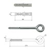 Kołek z hakiem oczkowym do mocowania rusztowań Wkręt-Met HOX14230 14x275mm 20szt.