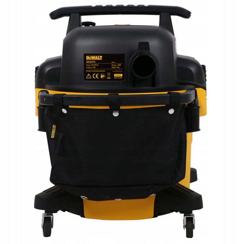 Odkurzacz przemysłowy DeWALT DXV34PTA 1200W 34l sucho/mokro, gniazdo na elektronarzędzia