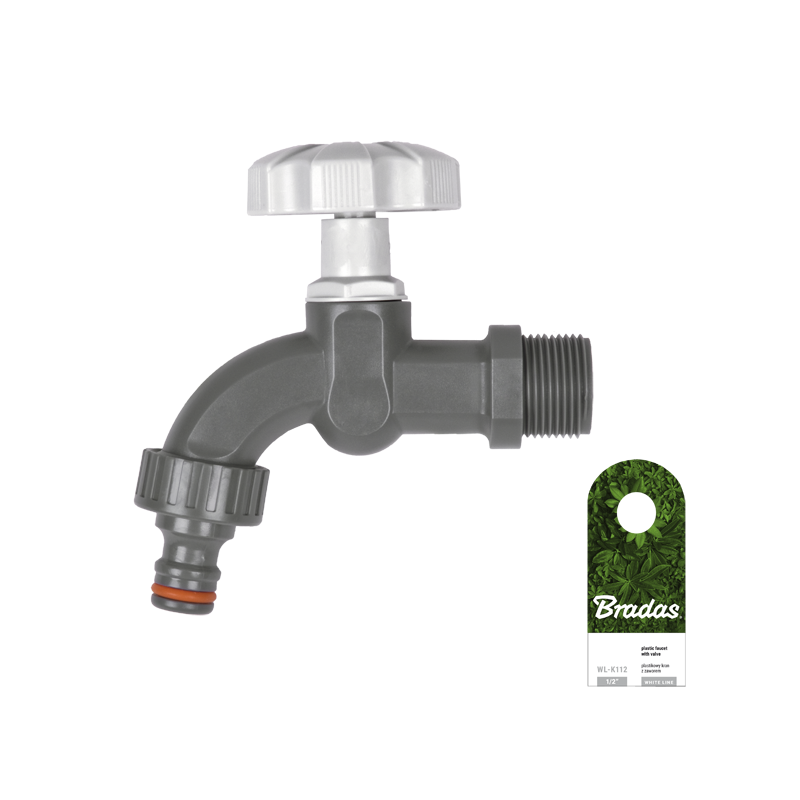 Zawór czerpalny 1/2" BRADAS WL-K112 plastikowy z przyłączem