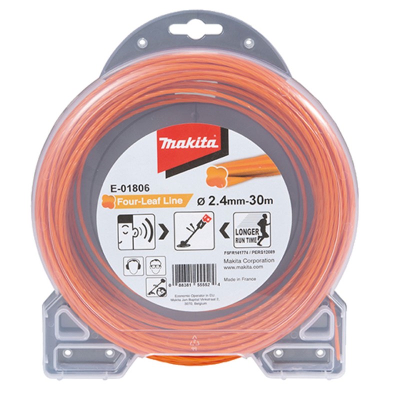 Żyłka tnąca nylonowa 2,4mm x 30m Makita E-01806 KONICZYNA pomarańczowa