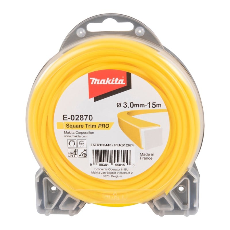 Żyłka tnąca nylonowa 3,0mm x 15m Makita E-02870 PRO kwadratowa 2warstwy żółta