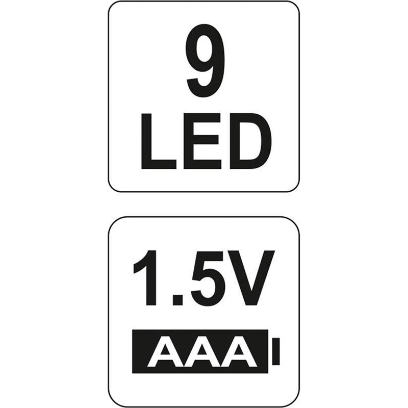 Latarka LED Yato YT-08570 9 LED aluminium 85x25 mm 3xAAA