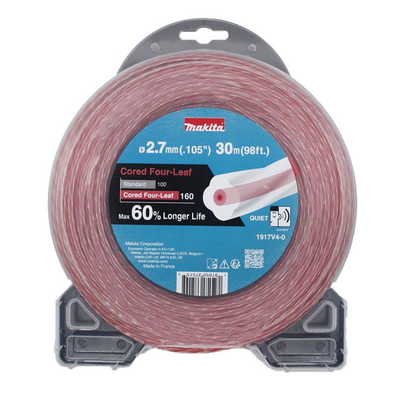Żyłka tnąca nylonowa 2,7mm x 30m Makita 1917V4-0 KONICZYNA rdzeń czerwona
