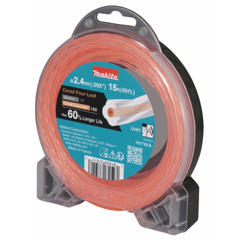Żyłka tnąca nylonowa 2,4mm x 15m Makita 1917V0-8 KONICZYNA rdzeń pomarańczowa