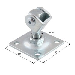 Zawias regulowany do bram M-16mm 80x80mm przykręcany, do drewna