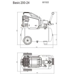 Kompresor olejowy Metabo Basic 200-24 601522000 24l 8bar 1.2kW 80l/min 230V