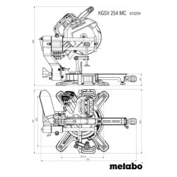 Pilarka ukośnica Metabo KGSV 254 MC 615254000 1450W 1800W 305/215mm PCL