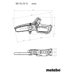 Akumulatorowa pilarka do drewna Metabo MS 18 LTX 15 600856500 1x2Ah torba