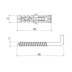 Kołek rozporowy z hakiem prostym 12x60mm Wkręt-Met PX-12 100szt.