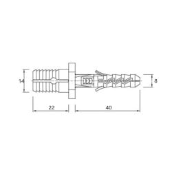 Kołek rozporowy do stopnic do betonu 66x19mm KOELNER LSB PZ2 25szt.
