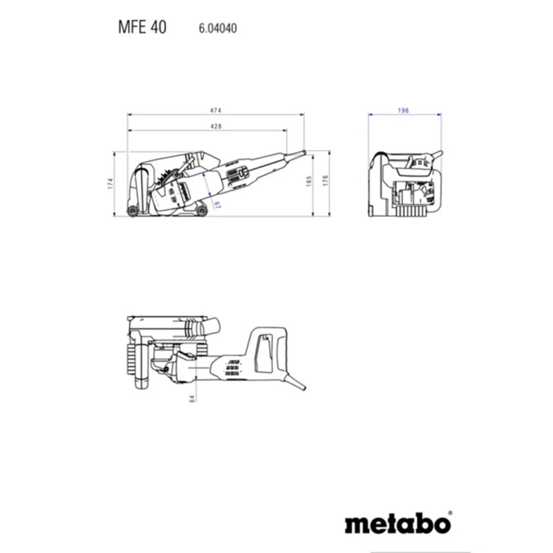 Bruzdownica Metabo MFE 40 604040500 10-40mm 125mm 1900W 1120W TC